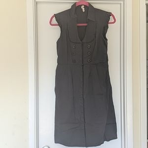 Gray button down dress with collar